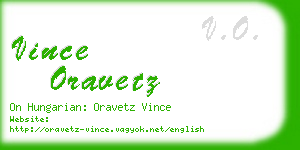 vince oravetz business card